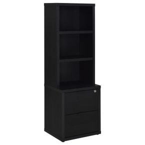 Coaster Fine Furniture 802703 Westpark - 3-Shelf Bookcase USB And Lockable Drawer - Black