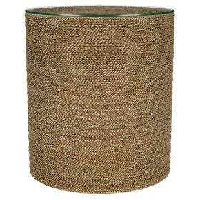 Coaster Fine Furniture 930270 Halden - Round Woven Seagrass Accent Side Table - Light Brown