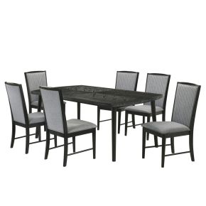 New Classic 40-D1434-D6C Skyline - Rectangle Dining Table With 6 Chairs - Black