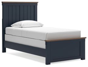 Ashley Furniture B414B2 Ashley Furniture B414B2 Landocken - Twin Panel Bed - Brown / Blue