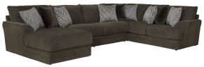 Jackson 2480/30/72/75-48 Galaxy - 3 Piece Sectional With LSF Chaise, Comfort Coil Seating And 9 Included Accent Pillows - Chocolate