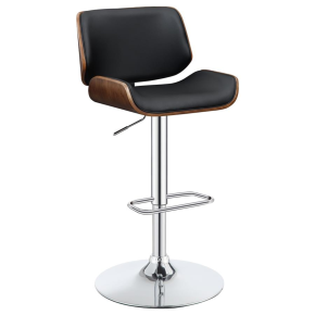 CoasterEssence 130502 Folsom - Upholstered Adjustable Bar Stool - Black And Chrome