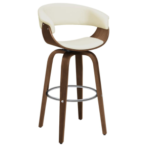 CoasterEssence 100206 Zion - Upholstered Swivel Bar Stool - Walnut And Ecru