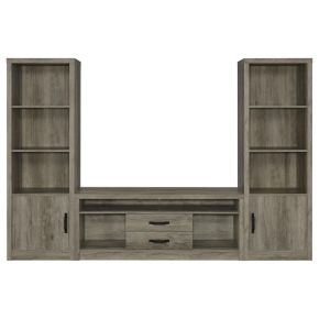 Coaster Fine Furniture 701024-SET Burke - 3 Piece TV Entertainment Center - Gray Driftwood