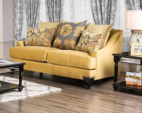 Furniture of America SM2201-LV Viscontti - Loveseat - Gold / Gray