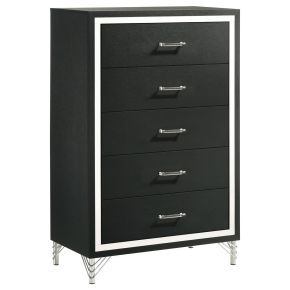 Coaster Fine Furniture 224995 Lucia - 5-Drawer Bedroom Chest Of Drawers - Black