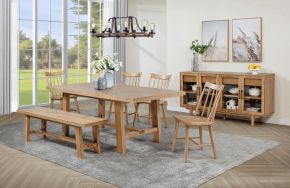 Coaster Fine Furniture 108540-S6N Middleton - 6 Piece Extension Leaf Dining Set Natural - Brown