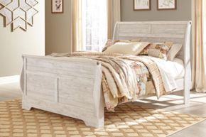 Signature Design by Ashley® B267-196 Willowton - Queen Sleigh Rails - Whitewash