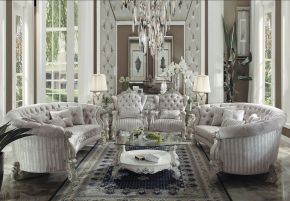 ACME 52085 Versailles - Sofa - Ivory Velvet & Bone White - 39"