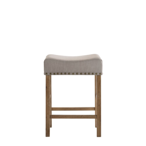 ACME 70833 Martha II - Stool (Set of 2) - Tan Linen & Weathered Oak
