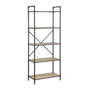 ACME 97164 Itzel - Bookshelf - Antique Oak & Sandy Gray - 63"