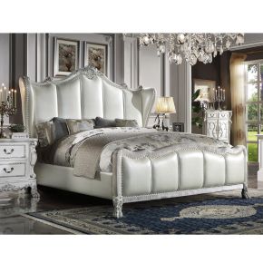 ACME BD01672CK ACME BD01672CK Dresden II - California King Bed - Synthetic Leather & Bone White