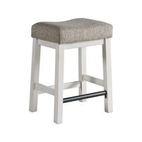Intercon DK-BS-45W-RFO-K24 Drake - Backless Stool - Rustic White / French Oak