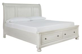 Ashley Furniture B742B3 Ashley Furniture B742B3 Robbinsdale - Queen Sleigh Bed With 2 Storage Drawers - Antique White