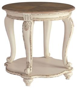 Signature Design by Ashley® T743-6 Realyn - White / Brown - Round End Table