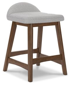 Signature Design by Ashley® D615-124 Lyncott - Upholstered Barstool (Set of 2) - Light Gray / Brown