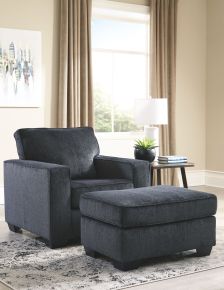 Signature Design by Ashley® 87213/20/14 Altari - Slate - 2 Pc. - Chair With Ottoman
