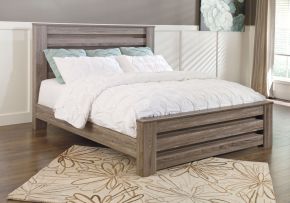 Signature Design by Ashley® B248/68/66/99 Zelen - Warm Gray - King Panel Bed