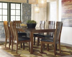 Signature Design by Ashley® D594/35/01(6) Ralene - Light Brown - 7 Pc. - Extension Table, 6 Side Chairs