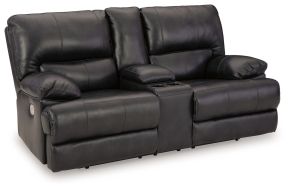 Signature Design by Ashley® U6580118 Mountainous - Eclipse - Power Reclining Loveseat With Console /Adj Headrest