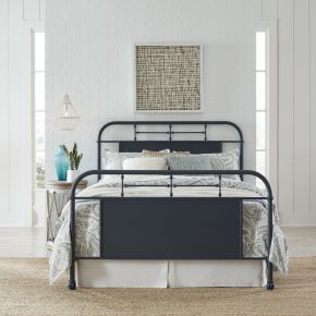 Liberty Furniture 179-BR13HFR-N Vintage Series - Queen Metal Bed - Navy