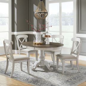 Liberty Furniture 303W-CD-5PDS Ocean Isle - 5 Piece Pedestal Table Set - Antique White