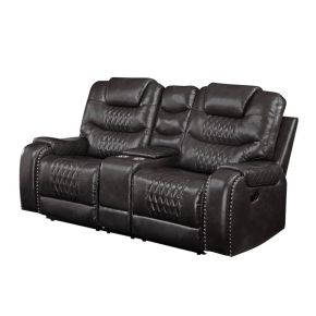 ACME 55411 Braylon - Motion Loveseat With Console - Magnetite Synthetic Leather