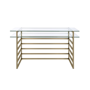 ACME 92535 Shona - Desk - Antique Gold & Clear Glass