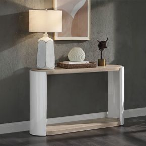 ACME LV02416 Zoma - Sofa Table - Oak & White High