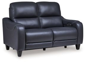 Signature Design by Ashley® U7531114 Mercomatic - Ocean - Power Reclining Loveseat With Adj Headrest