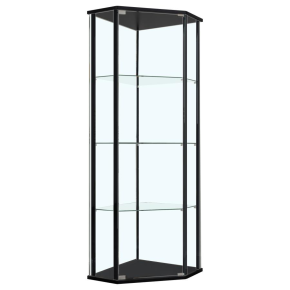 CoasterEssence 953234 Zenobia - 4-Shelf Curio Cabinet Display Case - Black