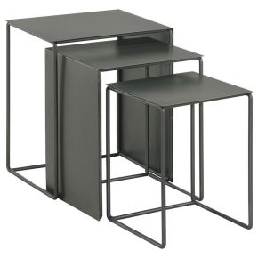 Coaster Fine Furniture 930250 Imez - 3 Piece Rectangular Metal Nesting Table Set - Gray