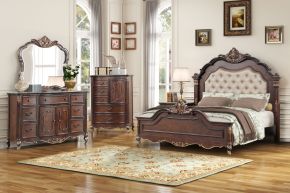 New Classic 00-532-34C Constantine - 5/0 Queen 4 Piece Bedroom Set (Bed, Dresser, Mirror, Chest) - Cherry