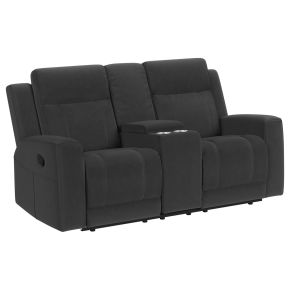 Coaster Fine Furniture 610285 Brentwood - Upholstered Motion Reclining Loveseat - Dark Charcoal