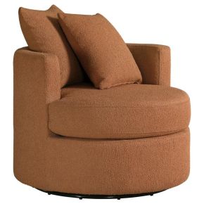 CoasterEveryday 902275 Debbie - Upholstered Swivel Accent Chair - Burnt Orange