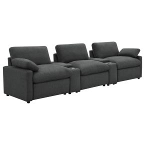 Coaster Fine Furniture 609531PT Collins - 5 Piece Power Reclining Home Theater Seating - Dark Gray