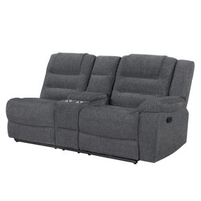 New Classic U2540-R25-GRY Redondo - RAF Console Loveseat With 1 Recliner - Dark Gray