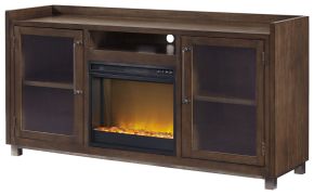 Ashley Furniture W633W4 Starmore - 70" TV Stand With Glass/Stone Fireplace Insert - Brown