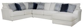 Jackson 2470/30/62/76-21 Polaris - 3 Piece Sectional With Comfort Coil Seating And 9 Included Accent Pillows (Right Side Facing Chaise) - Sugar