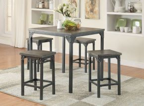 ACME 71645 Percie - Counter Height Set - Dark Antique Oak & Antique Black