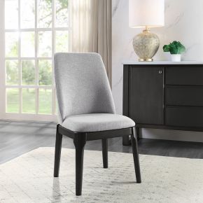 ACME 73172 Madan - Side Chair (Set of 2) - Light Gray Linen & Gray Oak