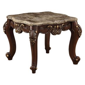 ACME 81697 Mehadi - End Table - Marble Top & Walnut
