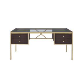 ACME 92785 Yumia - Desk - Gold & Clear Glass
