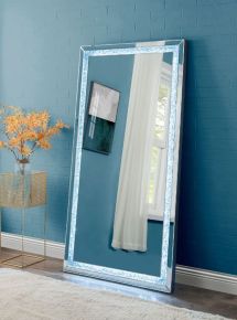 ACME 97600 Noralie - Accent Mirror - Led, Mirrored & Faux Diamonds