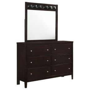 CoasterEveryday 202093M Carlton - 6-Drawer Dresser With Mirror - Cappuccino