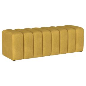Coaster Fine Furniture 910292 Summer - Fabric Upholstered Tufted Accent Bench - Mustard Yellow