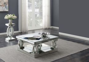Coaster Fine Furniture 722518-S2 Amalia - 2 Piece Mirrored Coffee And End Table Set - Silver