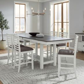 Liberty Furniture 182-CD-7GTRS Brook Bay - 7 Piece Gathering Trestle Table Set - White