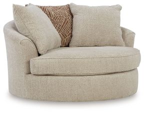 Benchcraft® 6670421 Steelwater Retreat - Oversized Swivel Accent Chair - Latte