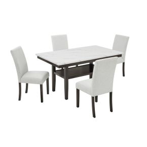 New Classic 40-D422-D4C Carissa - Rectangle Dining Table With 4 Chairs - White